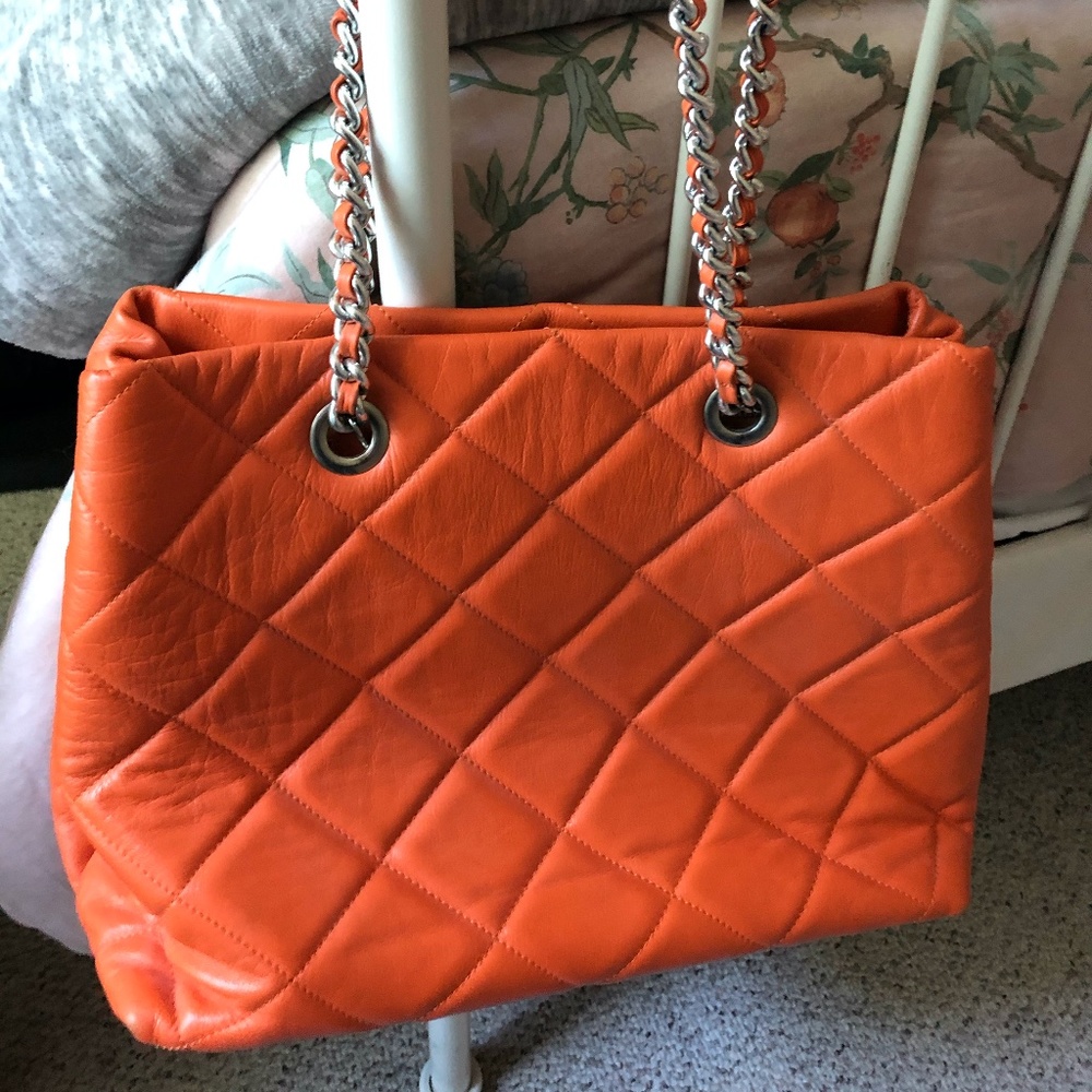 Laurent Effel Orange Quilted Bag